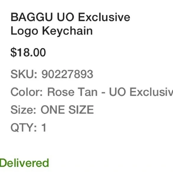 Baggu Light Pink Rose Tan Keychain - Picture 2 of 2